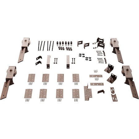 Ekena Millwork Barnfold J-Strap 4-Door Hardware Set for 1 1/4" to 1 3/8" Doors, Copper Vein GB6007M4HCV